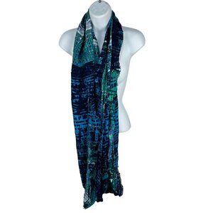 Apt. 9 Blue & Green Patterned Infinity Scarf 100% Rayon
